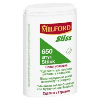 Купить milford (милфорд) заменитель сахара зюсс, таблетки, 650 шт в Бору
