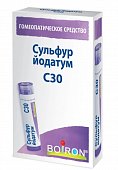 Купить сульфур йодатум с30 гомеопатические монокомпонентный препарат минерально-химического происхождения, гранулы гомеопатические 4 гр в Бору