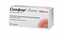 Купить сиофор лонг, таблетки с пролонгированным высвобождением 1000 мг, 60 шт в Бору