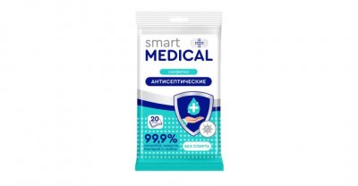 Купить smart medical (смарт медикал) салфетки влажные антисептические 20шт в Бору