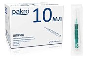 Шприц 10мл Pakro 3-х компонентный с иглой 21G 0,8х40мм 100шт