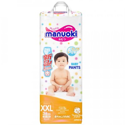 Купить manuoki (мануоки) подгузники-трусики детские, размер xxl 15+ кг, 36 шт в Бору