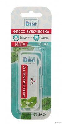 Купить таймдент (timedent) флосс-зубочистки мята 10 шт в Бору