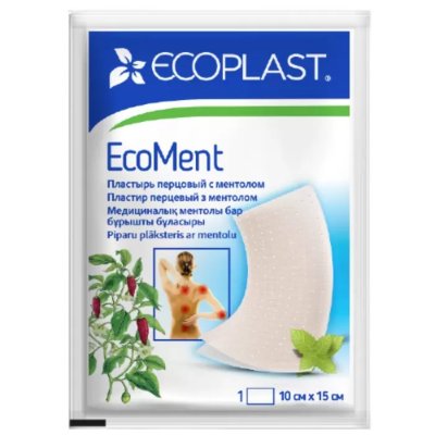 Купить ecoplast ecoment пластырь перцовый с ментолом 10 х 15см в Бору