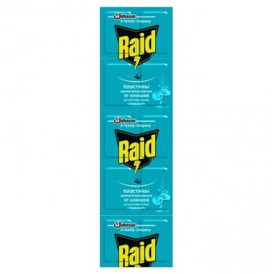 Купить рейд (raid) пластины от комаров эвкалипт, 10 шт в Бору