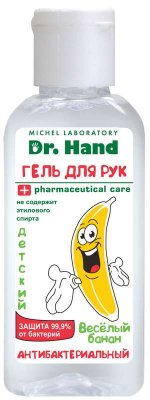 Купить доктор хэнд, гель д/рук антибакт. дет. веселый банан, 50мл (николь ооо, россия) в Бору