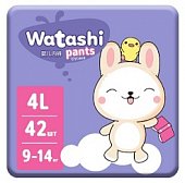 Купить watashi (ваташи) подгузники-трусики размер l 9-14кг, 42 шт в Бору