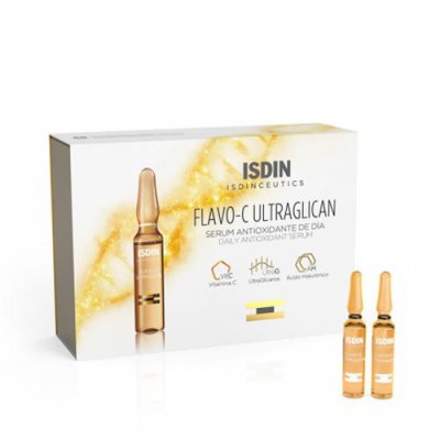 Купить isdin isdinceutics (исдин) сыворотка для лица дневная flavo-c melatonin, ампулы 2мл, 10шт в Бору