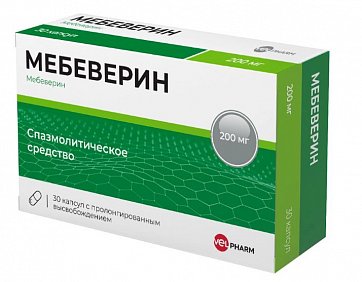 Мебеверин Велфарм, капсулы с пролонгированным высвобождением 200мг, 30 шт