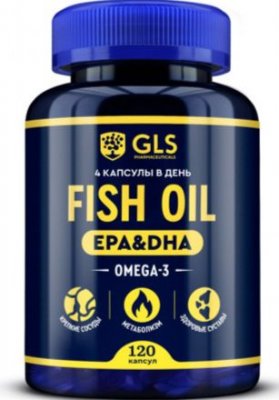 Купить gls (глс) омега-3 fish oil, капсулы массой 720мг, 120 шт бад в Бору