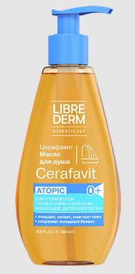 Купить librederm cerafavit (либридерм) масло липидовосстанавливающее для душа смягчающее с церамидами и пребиотиками, 200мл в Бору