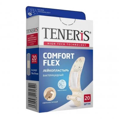Купить пластырь teneris comfort (тенерис) бактерицидный полимерная основа, 20 шт в Бору