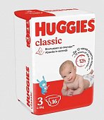 Купить huggies (хаггис) подгузники классик 3 4-9кг 16шт в Бору