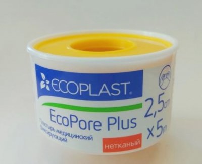Купить ecoplast медицинский фиксирующий нетканый 2,5см х 5м в Бору