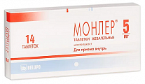 Купить монлер, таблетки жевательные 5мг, 14 шт в Бору