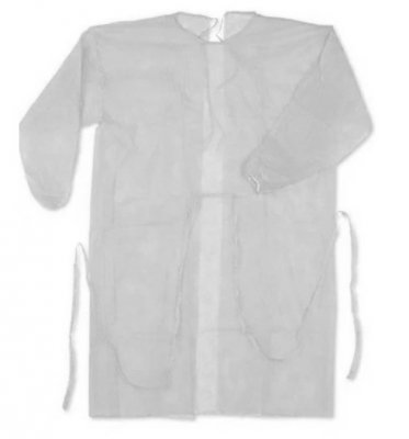 Купить комплект одежды и белья медицинский (хирургический халат) одноразовый, нетканный, нестерильный, размер 52-54, пл 25г/м2, 10шт в Бору