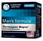 Купить man's formula (мен-с формула) потенциал форте усиленная форма, таблетки 15 шт бад в Бору