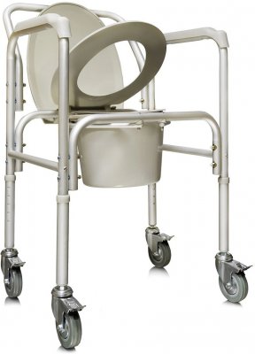 Купить кресло-туалет алюминевое со спинкой, с колесами amcb6809 в Бору