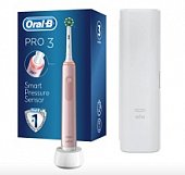Купить oral-b (орал-би) электрическая зубная щетка pro 3 тип 3772 crossaction розовая+ зарядное устройство 3757 +чехол в Бору