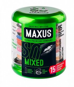 Maxus (Максус) презервативы из натурального латекса Миксед микс-набор 15 шт