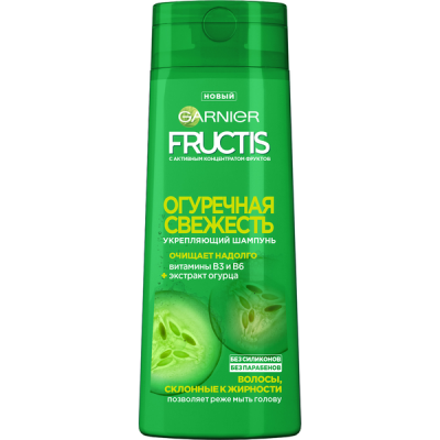 Купить garnier fructis (гарньер фруктис) шампунь для волос огуречная свежесть 400мл в Бору