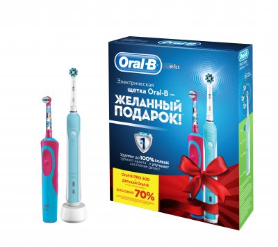 Купить oral-b (орал-би) набор: электрических зубных щеток, pro 500/d16513u+stages power frozen d12513k в Бору