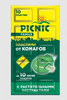 Купить пикник (picnic) family пластилки от комаров, 10 шт в Бору
