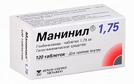 Купить манинил 1,75, таблетки 1,75мг, 120 шт в Бору