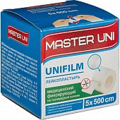 Купить пластырь master uni (мастер-юни) юнифилм полимерная основа 5х500см, 1 шт в Бору