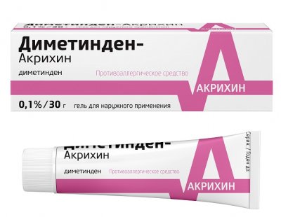 Купить диметинден-акрихин, гель для наружного применения 0,1%, 30г от аллергии в Бору