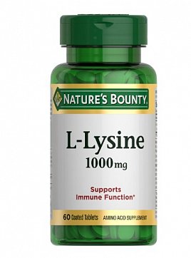 Nature's Bounty (Нэйчес Баунти) L-Лизин 1000мг, таблетки 1550мг, 60 шт БАД