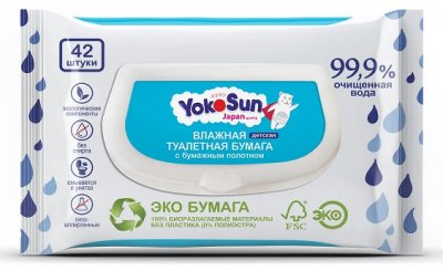Купить йокосан (yokosun) влажная туалетная бумага детская, 42шт в Бору