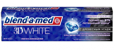 Купить blend-a-med (бленд-а-мед) зубная паста 3d вайт отбеливание и глубокая чистка с древесным углем 100мл в Бору