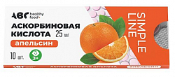 Купить скорбиновая кислота вкус апельсина abc healthy food таблетки 25мг 10шт в Бору