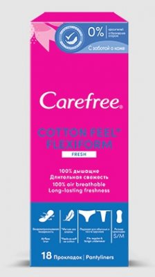 Купить carefree (кэфри) прокладки ежедневные флекси форм фреш ароматизированные 18шт в Бору