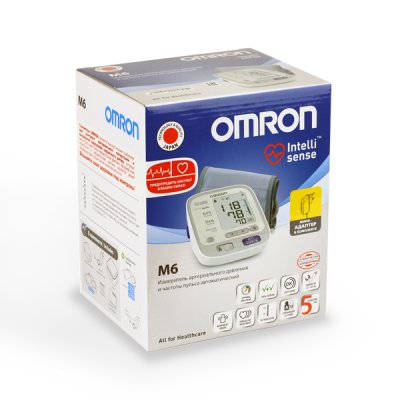 Купить тонометр автоматический omron (омрон) m6, с адаптером, манжета 22-42см (hem-7213-aru) в Бору