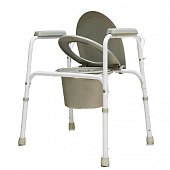 Купить кресло-туалет стальное со спинкой, регулируемое по высоте, amcb6803 в Бору