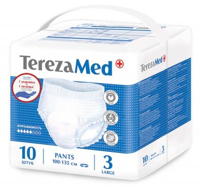 Купить terezamed (терезамед), трусы подгузники для взрослых large, размер 3 10 шт в Бору