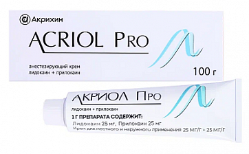 Акриол Про, крем для местного и наружного применения 2,5%+2,5%, туба 100г