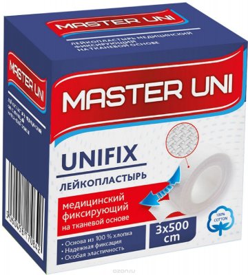 Купить пластырь master uni (мастер-юни) медицинский фиксирующий тканевая основа 3см х 5м в Бору