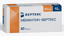 Купить мемантин-вертекс, таблетки, покрытые пленочной оболочкой 10мг, 60 шт в Бору