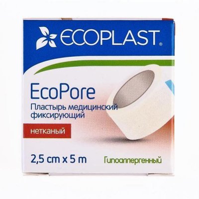 Купить ecoplast медицинский фиксирующий нетканый 2,5см х 5см в Бору