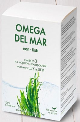 Купить омега дель мар (omega dei mar) омега-3 из водорослей, капсулы 300мг, 100 шт бад в Бору