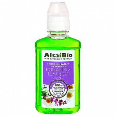Купить altaibio (алтайбио) ополаскиватель для полости рта антибактериальный ромашка и шалфей 400мл в Бору