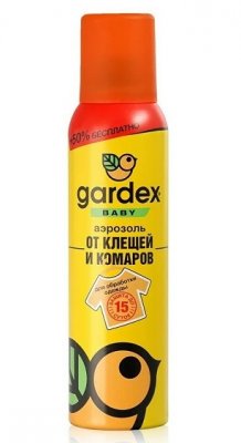 Купить гардекс (gardex) беби аэрозоль от клещей и комаров на одежду, 150мл в Бору