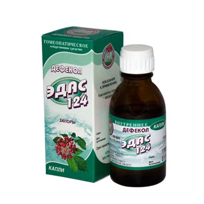 Купить эдас-124 дефекол (слабит), капли для приема внутрь гомеопатические, 25мл в Бору