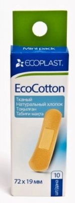 Купить ecoplast ecocotton набор тканевых пластырей 72 х 19мм, 10 шт в Бору