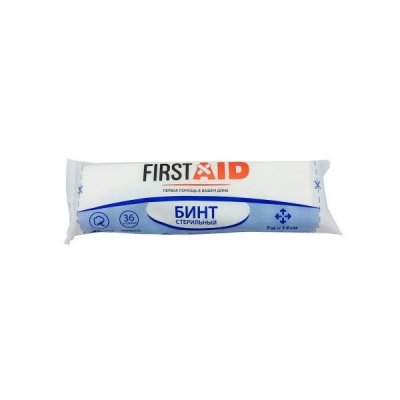 Купить бинт стерильный first aid (ферстэйд) 7м х 14см, 1 шт в Бору