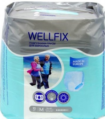 Купить подгузники-трусы для взрослых веллфикс (wellfix) размер m 10 шт в Бору