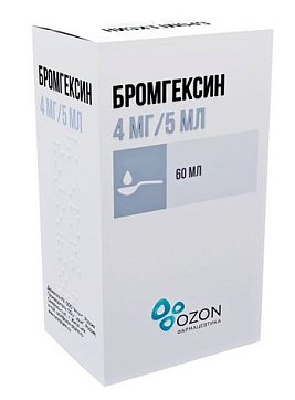 Бромгексин, раствор для приема внутрь 4мг/мл, флакон 60мл